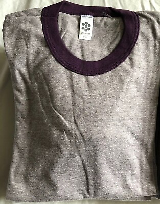 #ad American Apparel Women#x27;s Contrast Ringer T Shirt Cotton Poly Blend Slim Fit New