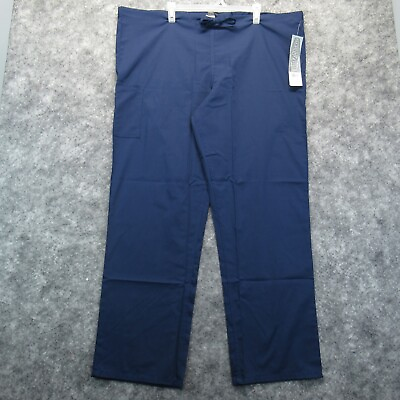 #ad Scrub Zone By Landau Pants Womens Large Blue Pull On Drawstring Waist Pockets 2A