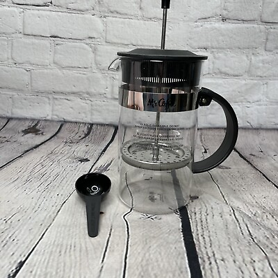 #ad Mr. Coffee French Press Coffee Maker 20oz Glass Black With Measurer Spoon