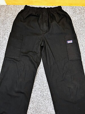 #ad Cherokee Workwear Black Elastic waist Pant Size Small Nursing Vet tech
