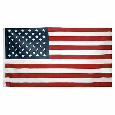 #ad 3ft x 5ft Poly Cotton American Flag U.S. Made