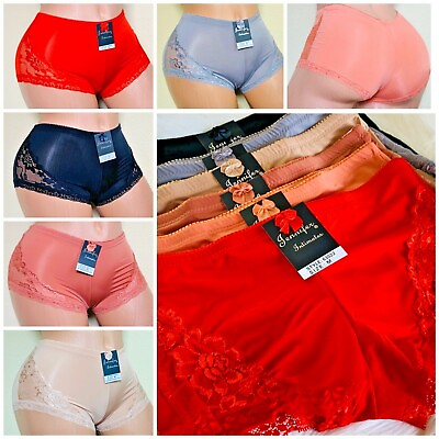 #ad Lot 6 12 Silky Boyshorts Shorts Shortie Lace Sissy Bikini Boxer Panties 22 Gifts