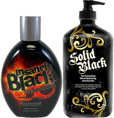 #ad Millennium INSANELY BLACK Hot Tingle 60X Dark Tanning amp; SOLID BLACK TAN EXTENDER