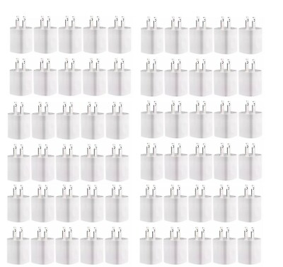 #ad Lot White USB 1A Power Adapter AC Home Wall Charger US Plug FOR iPhone 5 6 7 8 X