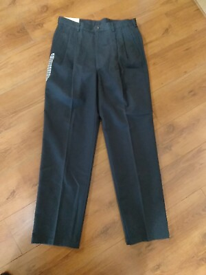 #ad NWT Haggar Freedom Classic American Fit Pleated Navy Blue Dress Pants 36 x 34