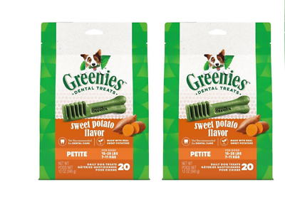 #ad Greenies Sweet Potato Dental Bone Dog Treat Petite 12 oz 2 Pack Bundle