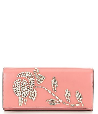 #ad NWT Michael Kors Bellamie Leather Large East West Clutch 30H8SI0C3Y Rose $278