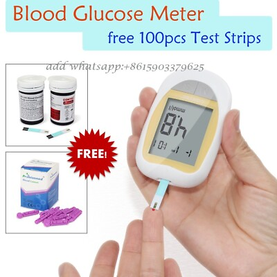 #ad Diabetes Test Kit 100 Tester Diabetic Strips Blood Sugar Glucose Meter Machine