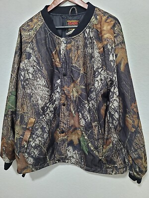 #ad MENS STERNS SILENT POLYESTER CAMO JACKET KNIT COLLAR amp; SLEEVE CUFFS 