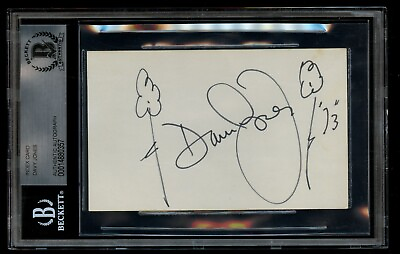 #ad Davy Jones d2012 signed autograph 3x5 index card Actor amp; Singer The Monkees BAS