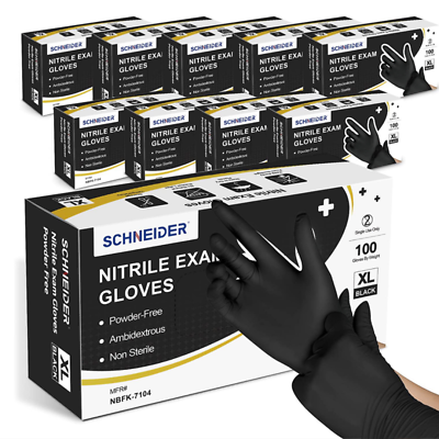 #ad Black Industrial Disposable Nitrile Gloves 5 Mil Latex amp; Powder Free