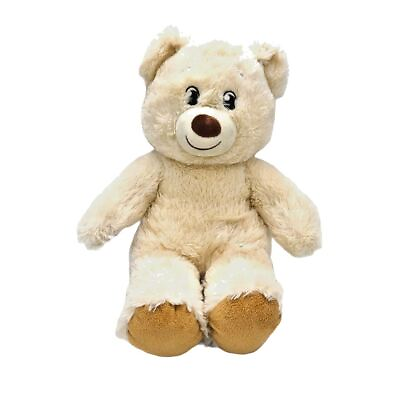 #ad BAB Build A Bear Cream Color Teddy Bear 15quot; Brown Nose Tan Paws