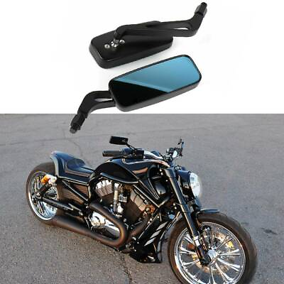 #ad Rectangle Motorcycle Mirrors For Harley Cruiser Bobber Chopper Softail Sportster