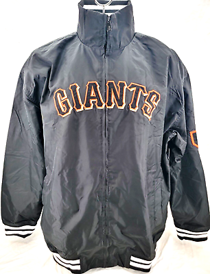 #ad NEW San Francisco Giants MLB New Era Satin Full Zip Bomber Jacket Mens 3XL
