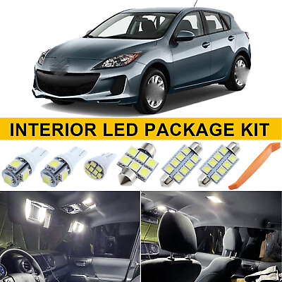#ad 12X Bright White Interior LED Map Dome Light Package Kit For Mazda 3 2010 2013