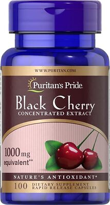 #ad Black Cherry Extract 1000Mg 100 Count by Puritan#x27;s Pride 19373 Free Shipping