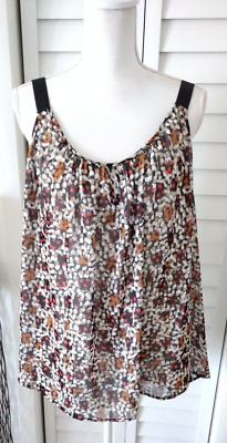 #ad Lane Bryant women#x27;s adjustable strap tank top fully lined keyhole front Sz 20