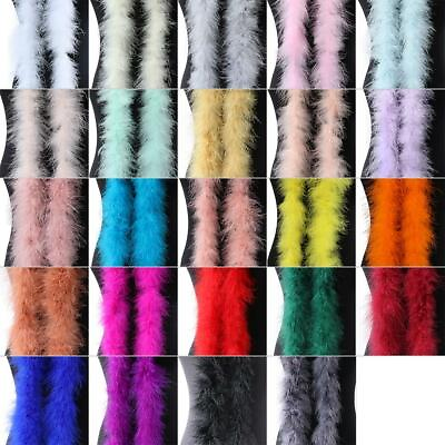 #ad Marabou Feather Long Colors Boa Fluffy Turkey Carnival Party Costume Trim Dyed