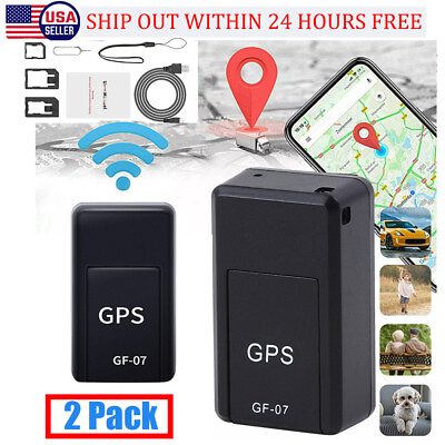 #ad 2x GF07 Mini Magnetic GPS Tracker Real time Car Truck Vehicle Locator GSM GPRS