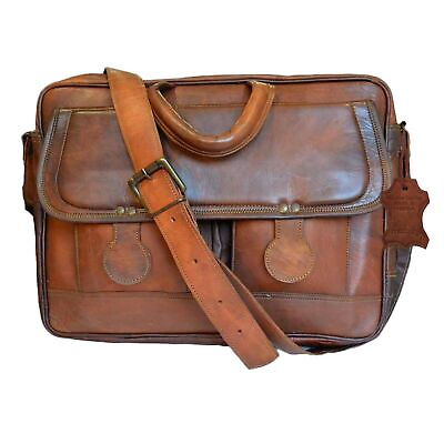 #ad Men#x27;s soft leather laptop bag messenger briefcase office shoulder bag