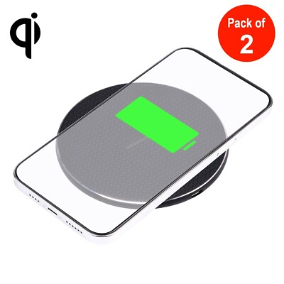 #ad 2x AMZER 15W Metal Qi Metal round Wireless Charger Fast Charging 15W fast charge