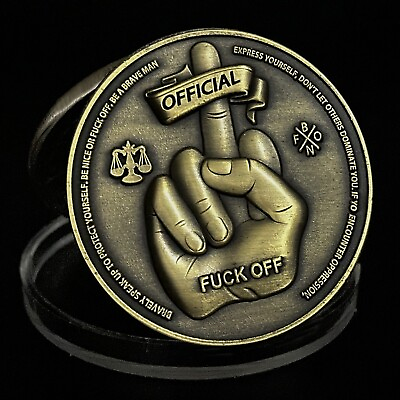 #ad Fuck off Middle Finger Hobo Nickel Coin Relief Carving Art Coin Collectibles