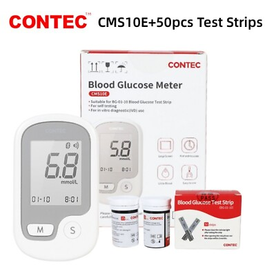 #ad CMS10E Blood Glucose Meter Kit Glucometer Diabetes Sugar Monitor 50Test Strips