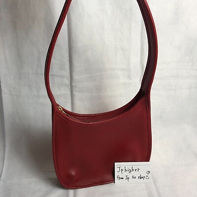 #ad Vintage Coach Ergo Mini Zip Hobo One Shoulder Purse Bag 9020 red Leather