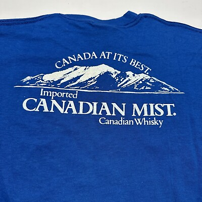 #ad Vintage Canadian Mist Whiskey T Shirt Men’s M Single Stitch Soft Thin USA Casual