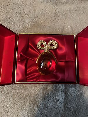 #ad Perfum bottle vtg Elizebeth Taylor crystal bottle diamond amp;rubies signed #179