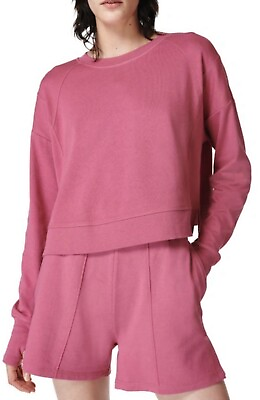#ad Sweaty Betty After Class Cotton Blend Crop Sweatshirt Pink Size Medium