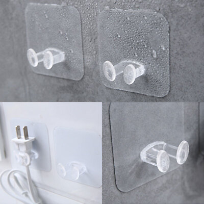 #ad Home Office Wall Adhesive Power Plug Socket Holder Hanger Sticky Hook Plastic