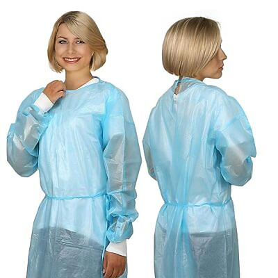 #ad Disposable PPPE Isolation Gown Sleeve amp; Elastic Cuff Universal Fit Level 1 2