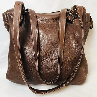 #ad Handmade Women’s Shoulder Bag Large Made In USA Brown Leather Adjustable Strap
