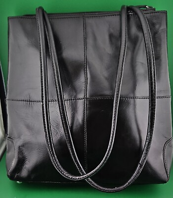 #ad Purse Vintage Etienne Aigner Black Leather Shoulder Bag