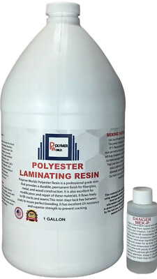 #ad Polymer World Polyester Resin 1 Gallon For Boats RVs Canoes Fiberglass Autos