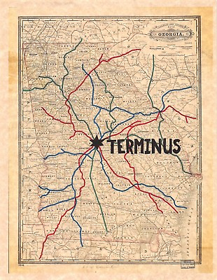 #ad The Walking Dead Map To Terminus COLOR Flyer Poster Prop Replica Georgia