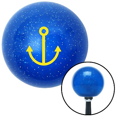 #ad Yellow Anchor Design Blue Metal Flake Shift Knob 7.3 nascar accessories tpi