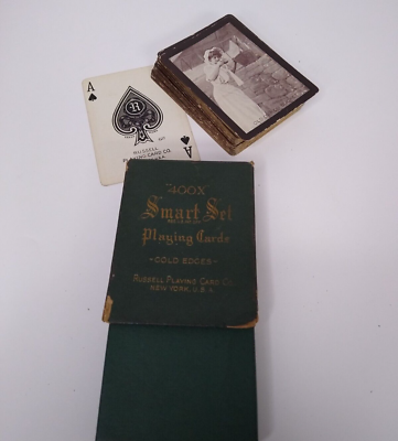 Antique 400x Russell c. 1909 Playing Cards Old Oaken Bucket Complete w Joker
