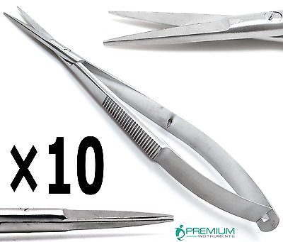 #ad 10× Castroviejo Straight Scissors Sharp Sharp 4.5quot; Micro Surgery Instruments
