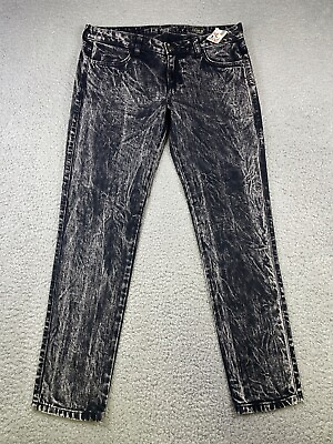 #ad Siwy Hannah Low Rise Skinny Stretch Acid Black Jeans Womens Size 30 Made In USA