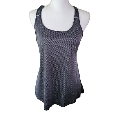 #ad Athletic Racerback Tank Top Grey Textured Stitching Womens M Running Exercise
