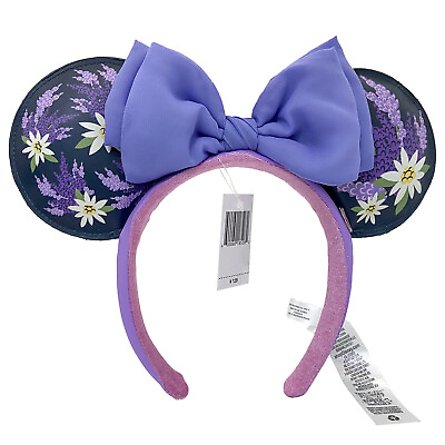 #ad Flowers Purple Bow Minnie Ears Mickey Mouse Disney Parks Ears Headband Ears