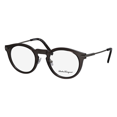#ad Salvatore Ferragamo SF 2906 033 Crystal Grey Metal Round Eyeglasses 48mm