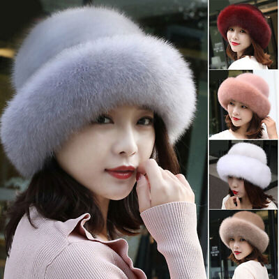 #ad Ladies Winter Warm Hat Soft Fluffy Faux Fur Trimmed Hat Fashion Beanies Gift