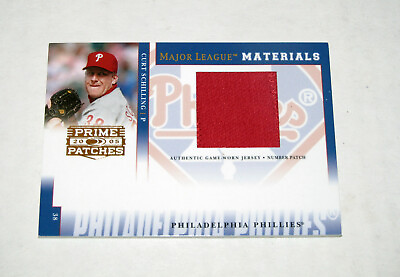 #ad 2005 Prime Patches Game Used GU Number Patch 51 Curt Schilling # 30 Phillies