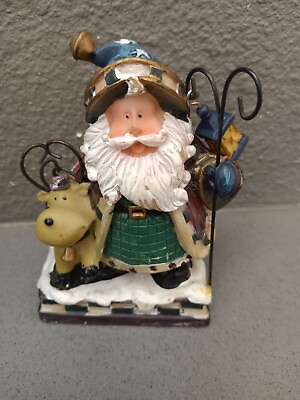#ad Santa Claus And Reindeer Christmas Decor Figurine