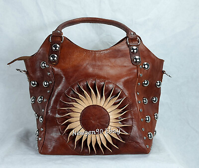 Handmade genuine leather bag tote Genuine Vintage Shoulder Bag Leather Purse $83.00