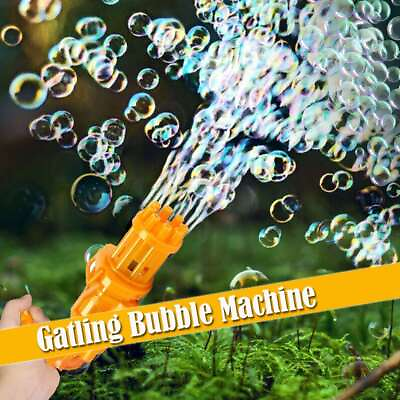 #ad US Outdoor Gatling Bubble Machine Bubbler Maker Automatic Bubble Toy Gun Toys