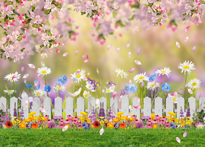 #ad 7X5Ft Spring Backdrop Spring Pink Flower Background Spring Garden Photography Ba